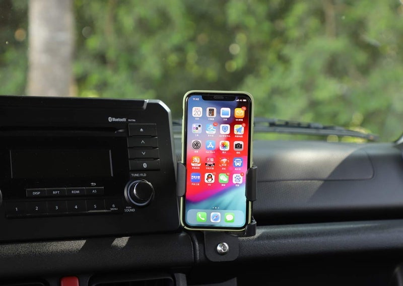 YOCTM حامل كوب 2 في 1 حامل هاتف لموزوكي جيمني JB64 JB74W 2019 2020 2021 2022 2023 2024 حامل هاتف كوب ماء متعدد الوظائف حامل مشروبات أسود - Image 2